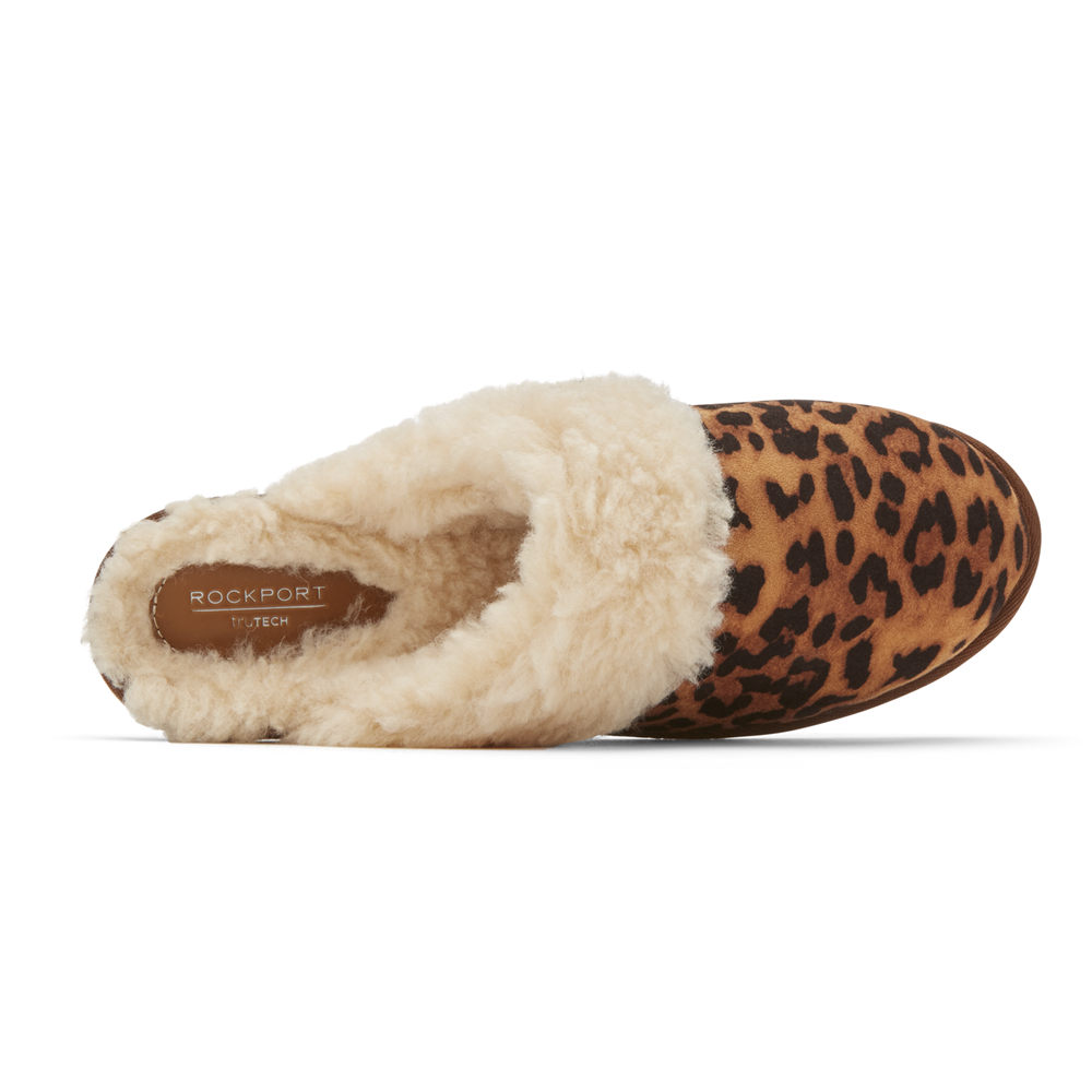 Rockport Womens Slippers Leopard - truTECH Veda Slide - UK 715-XYIOCW